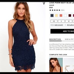 Love Poem Navy Dress